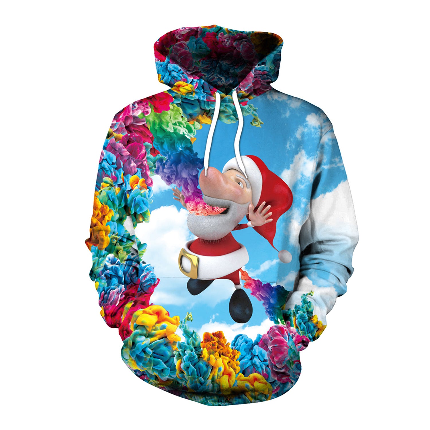 Women's Festive Christmas Hooded Digital Print Loose Sweatshirt