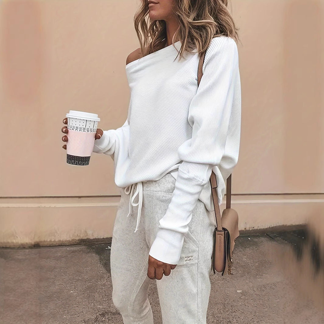 Lady Temperament Solid Color Casual Top