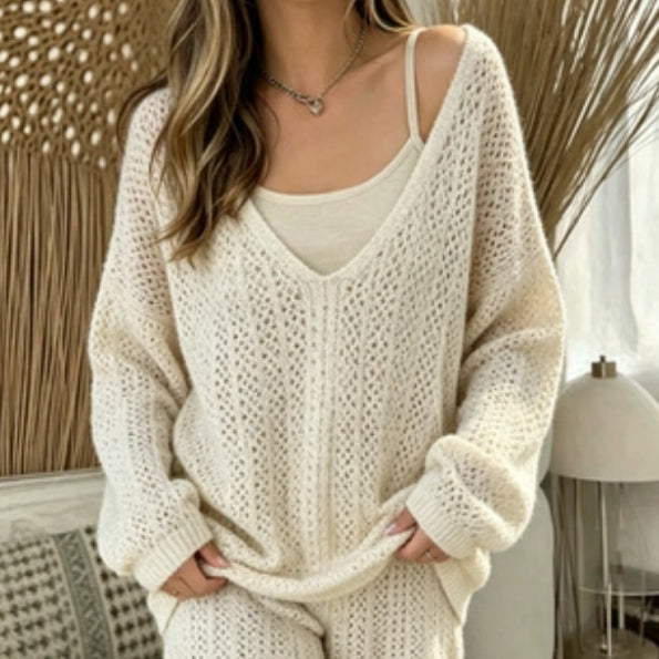 Women's Fashionable Long-sleeved Knitted Sweater