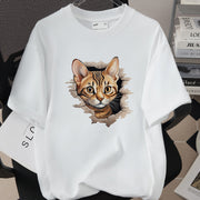 Trendy Cotton Short‑Sleeve Top – Streetwear Print Tee