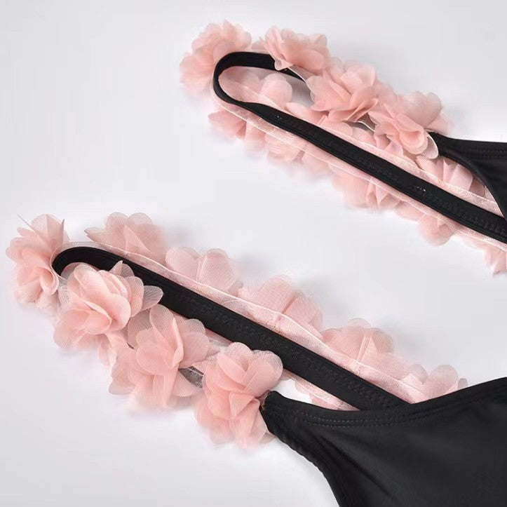 Elegant Lace Strap One-Piece Swimsuit