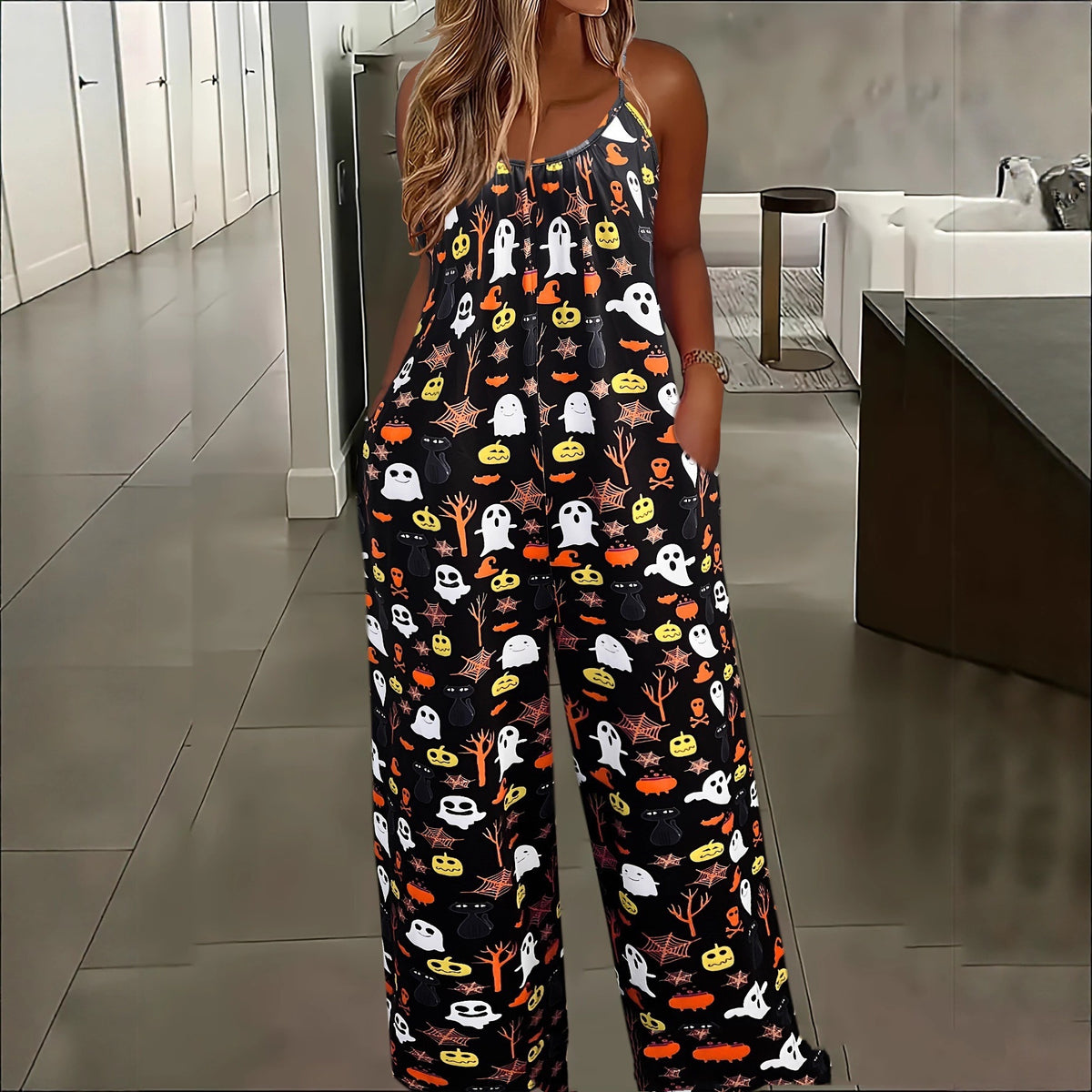 Women's Trendy Printed Sleeveless Jumpsuit Romper