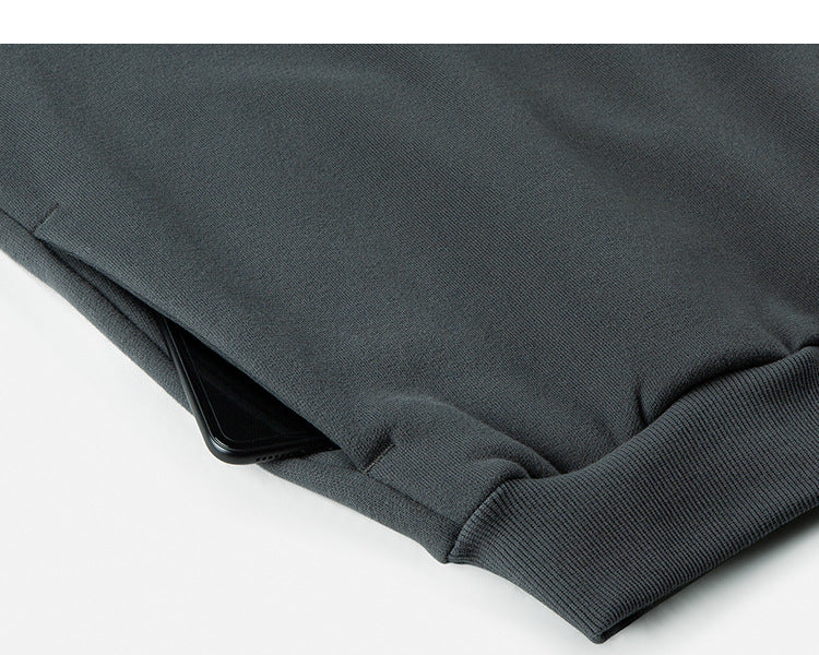 Unisex Fleece-Lined Drop Shoulder Casual Pullover Sweater