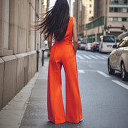 Women's Elegant Solid Color Wide Leg Jumpsuit