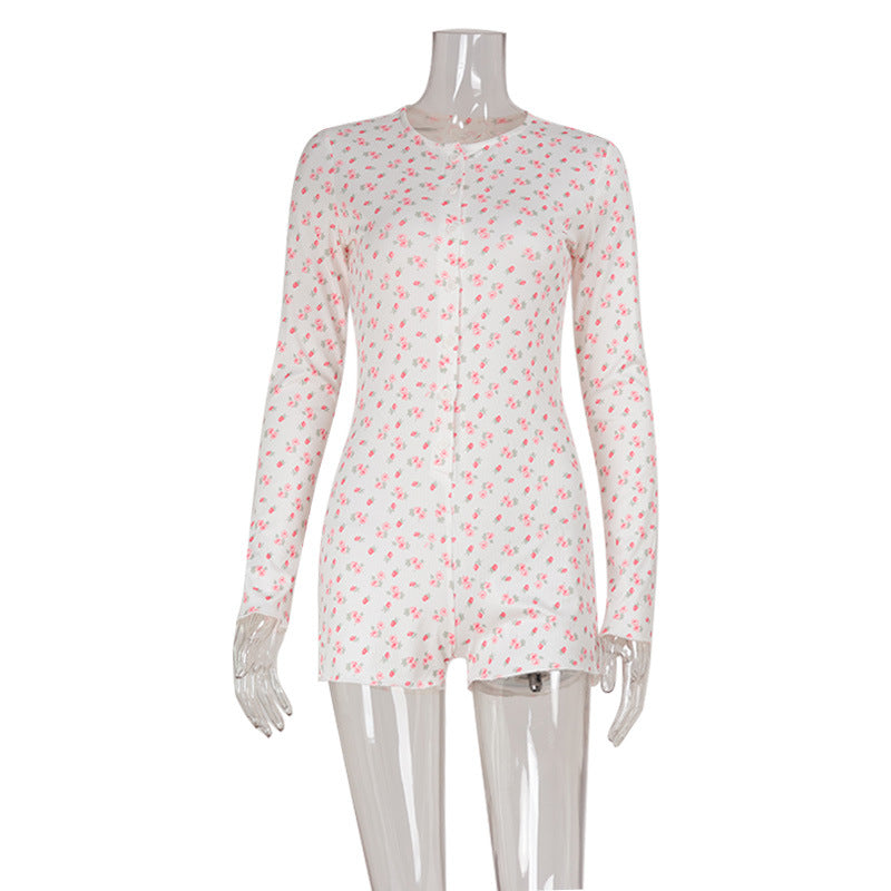 Chic Waist-Cinching Long-Sleeve Casual Jumpsuit