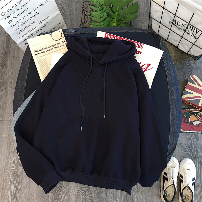 Women's Cozy Solid Color Long Sleeve Pullover Hoodie