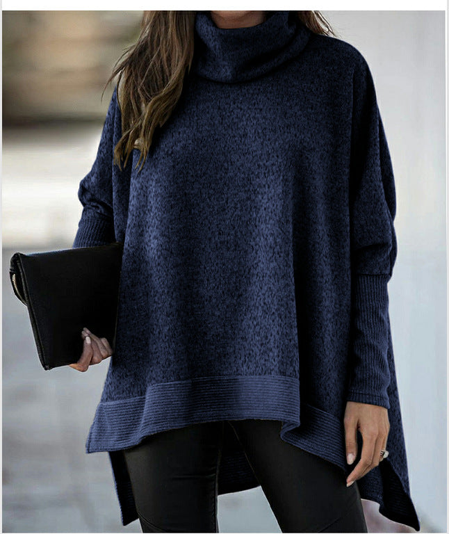 Cozy Batwing Sleeve Turtleneck Loose Sweater