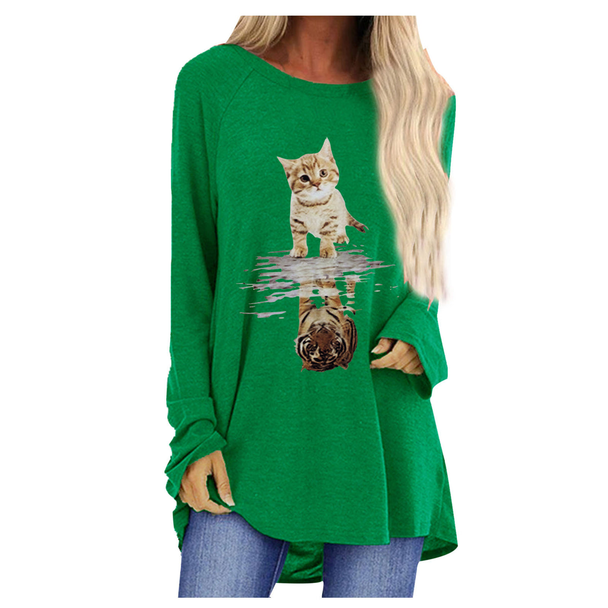 Women's Loose Round Neck Long Sleeve T-Shirt