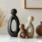 Modern minimalist resin abstract family figurines for home decor