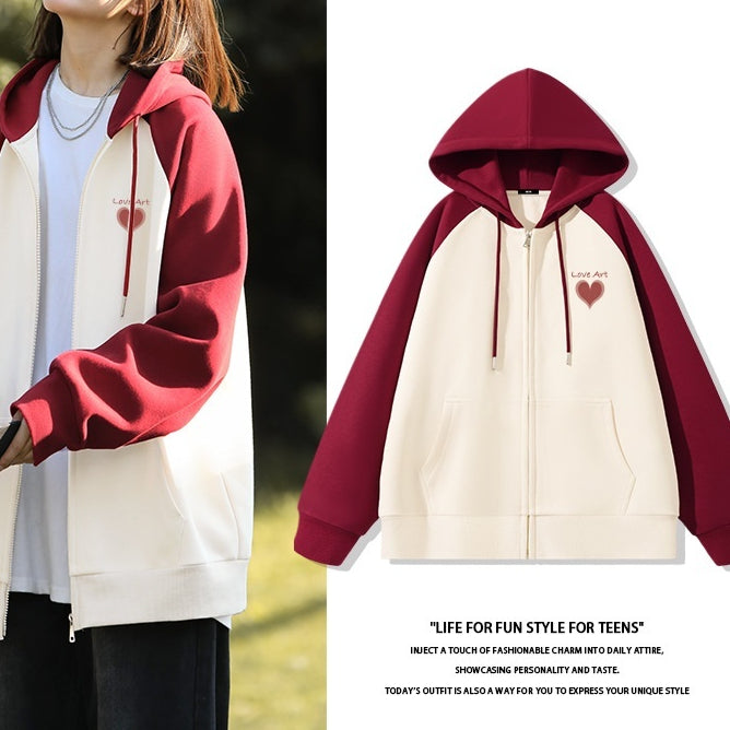 Cozy Fleece-Lined Colorblock Casual Women's Cardigan