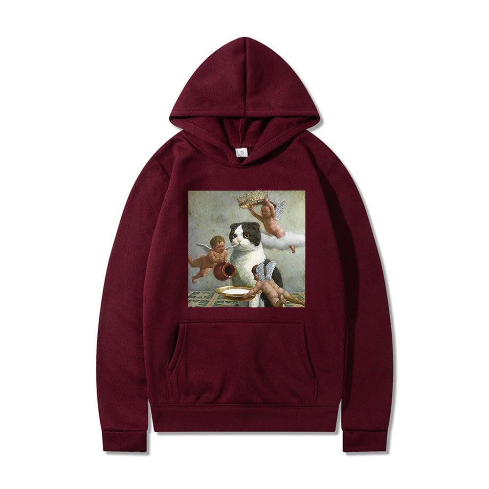Cute Angel & Cat Matching Couple Sweatshirt