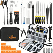 59‑Piece 3D Printer Tool Kit with Case – Nozzle Cleaner, Scraper, Deburring Tool, Files & Brushes