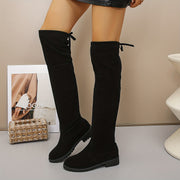 Women's Over‑the‑Knee Stretch Boots – Round Toe, Chunky Heel Platform, Lightweight and Comfortable, Fall/Winter 2025