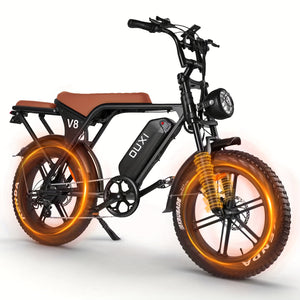 1-Pedal /Electric Bike - Heavy-Duty All-Terrain 20" Tire Electric Mountain Bike with 740W Motor, 48V 15Ah Removable Battery, 7-Speed Gear System, Front/Rear Disc Brakes, Global Voltage 100-240V, Gl...