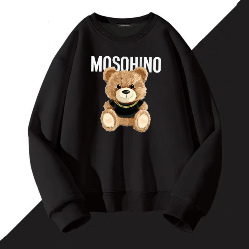 Cute Bear Print Couple Hoodie Matching Sweatshirt