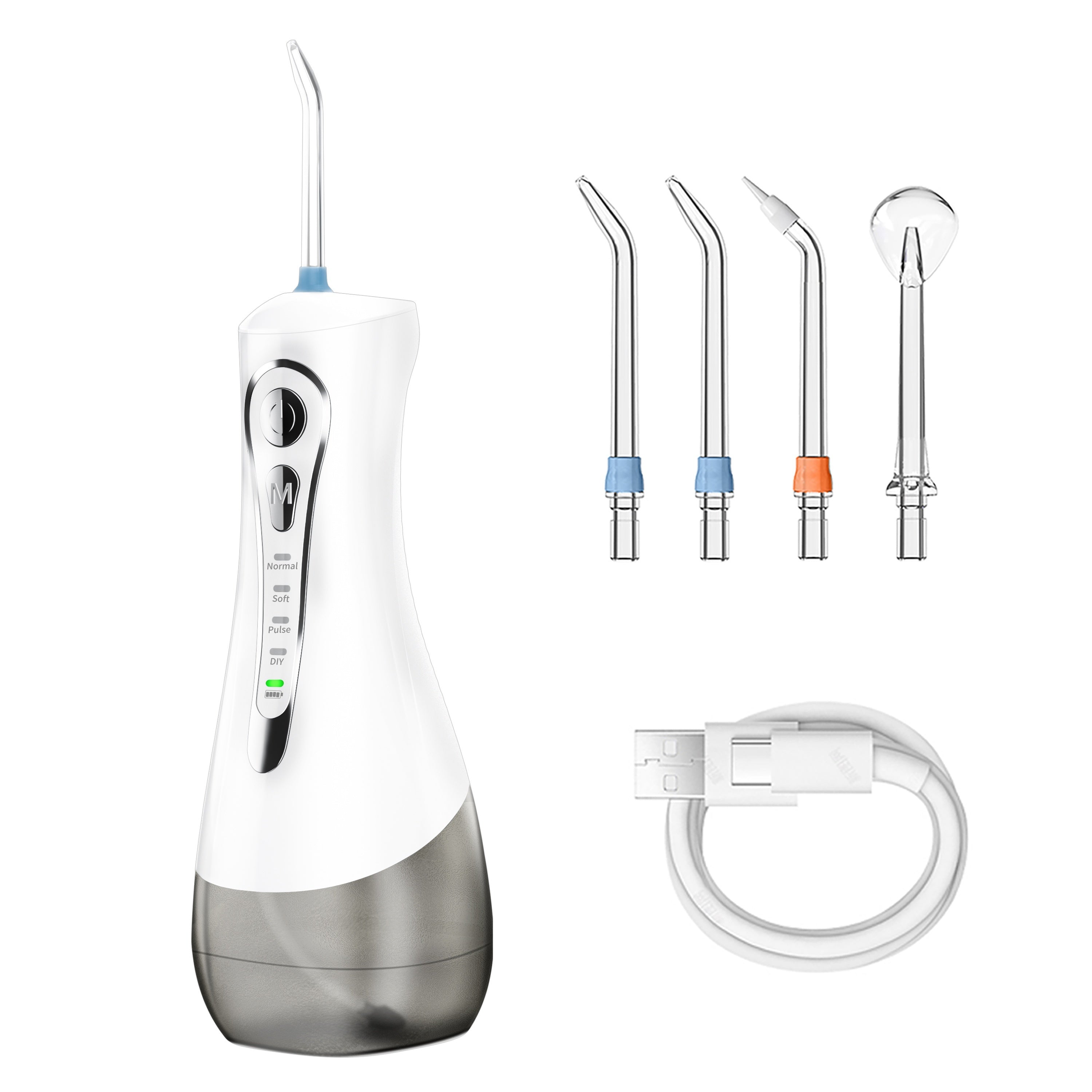 Cordless Water Dental Flosser with 4 Jet Tips and 10.82 oz Tank