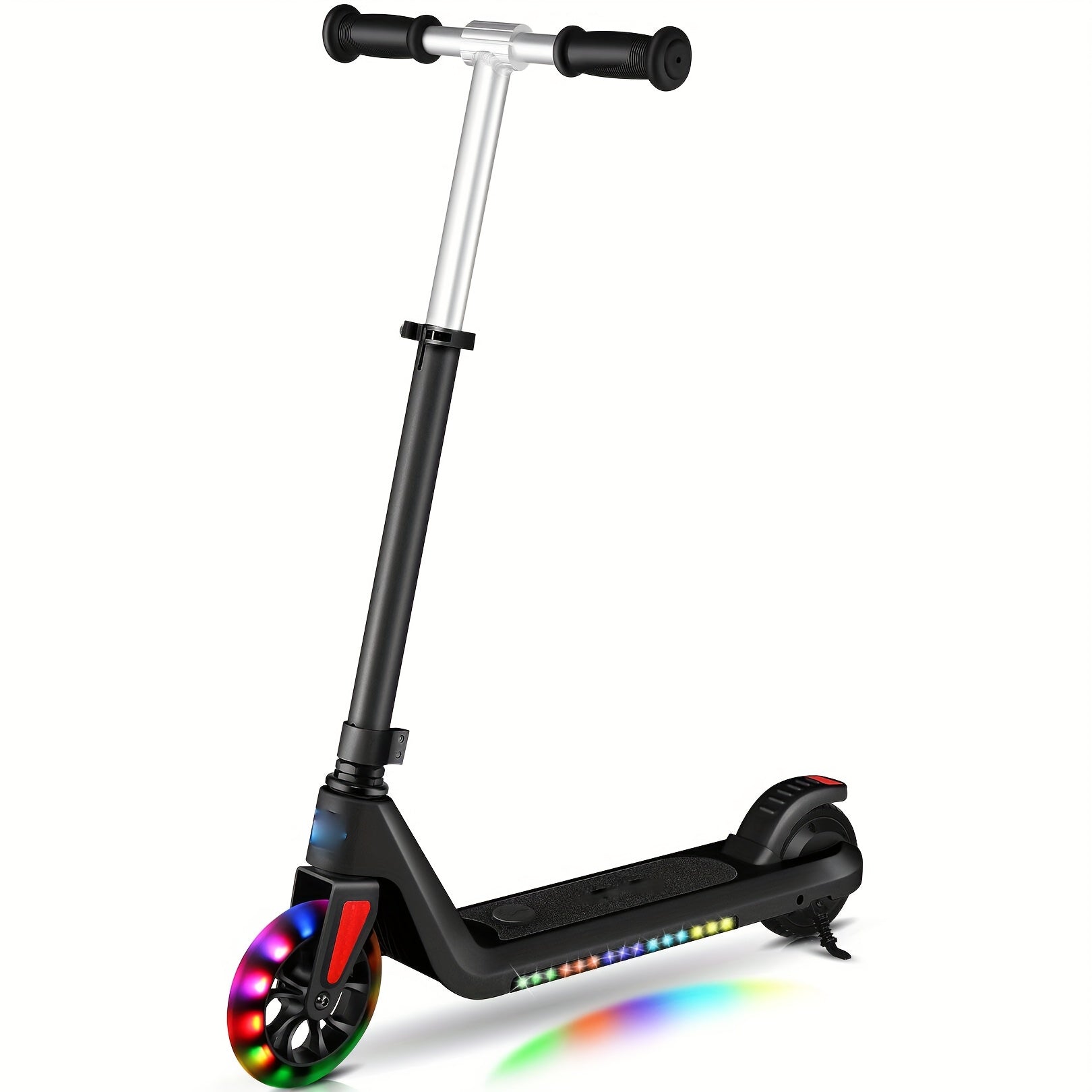 120W Adjustable Speed Electric Scooter with Height Adjustment, Rear Brake and LED Lights