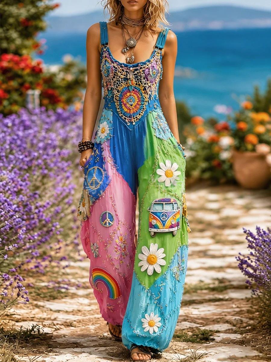 Floral Print Wide-Leg Jumpsuit for Women