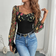 Elegant New Mesh-embroidered Jumpsuit
