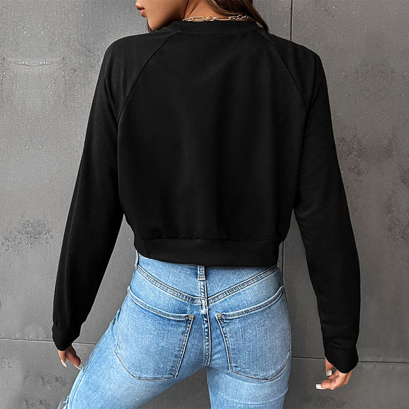 Women's Solid Long Sleeve Casual Pullover Hoodie