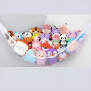 Stuffed Animal Hammock Organizer Wall‑Mounted Net – White, Pink & Black
