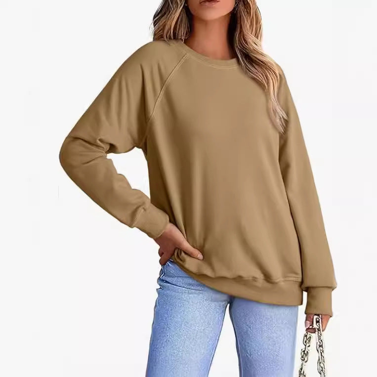 Women's Cozy Round-Neck Loose Casual Pullover Sweater