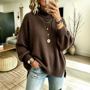 Womens Turtleneck Knitted Long-sleeve Sweater