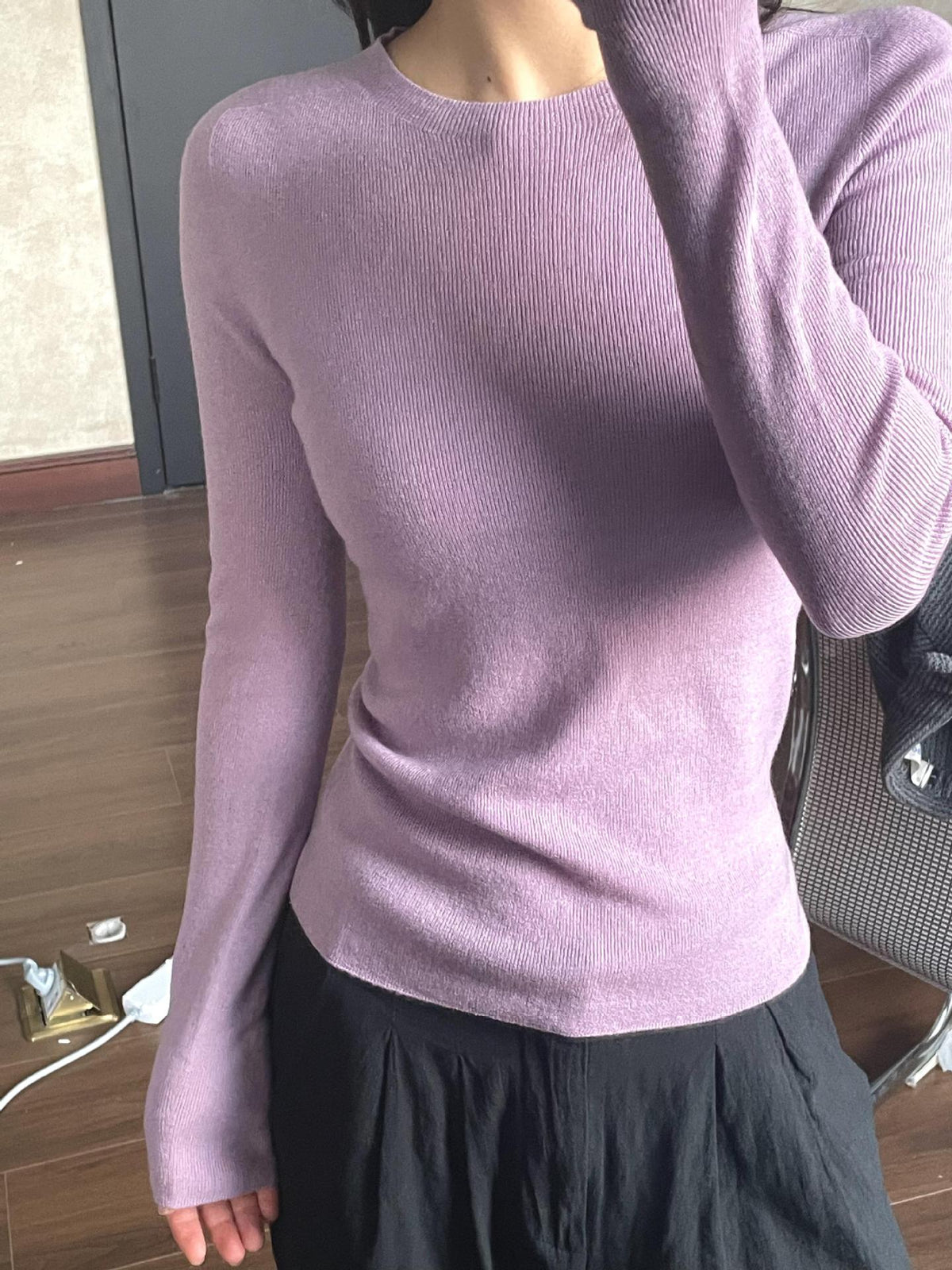 Round Neck Knitted Sweater for Women