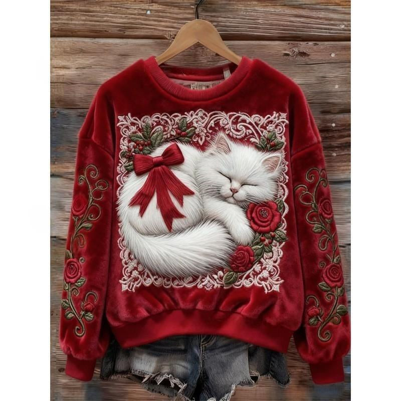 3d Digital Printing Pattern Christmas Women's Flannel Sweater