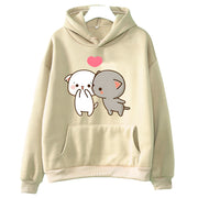 Cozy Printed Drawstring Pocket Hoodie for Women