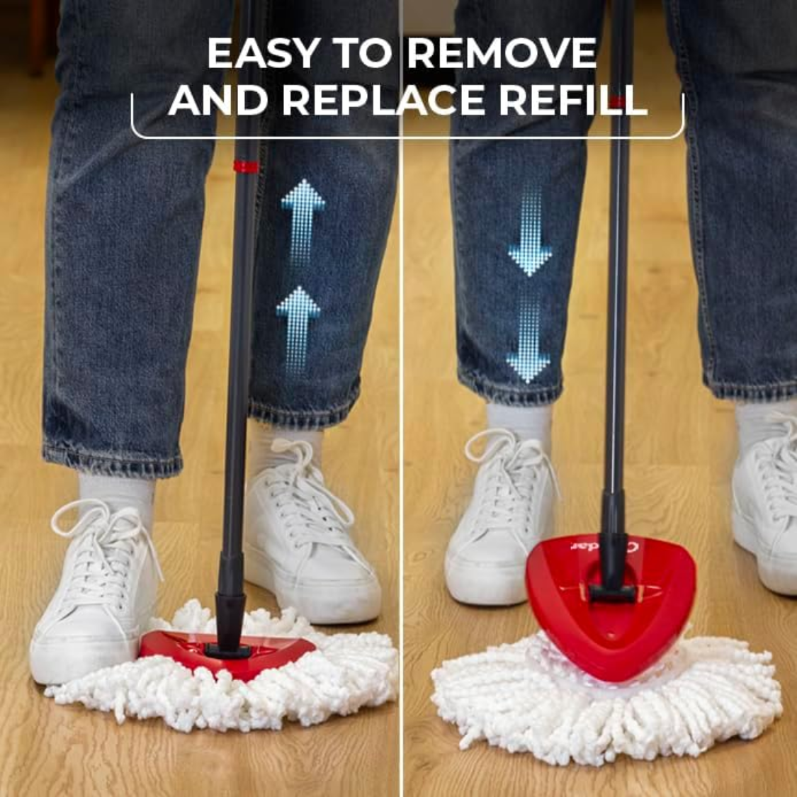 Easywring Microfiber Spin Mop Bucket Floor Cleaning System Red Gray Standard