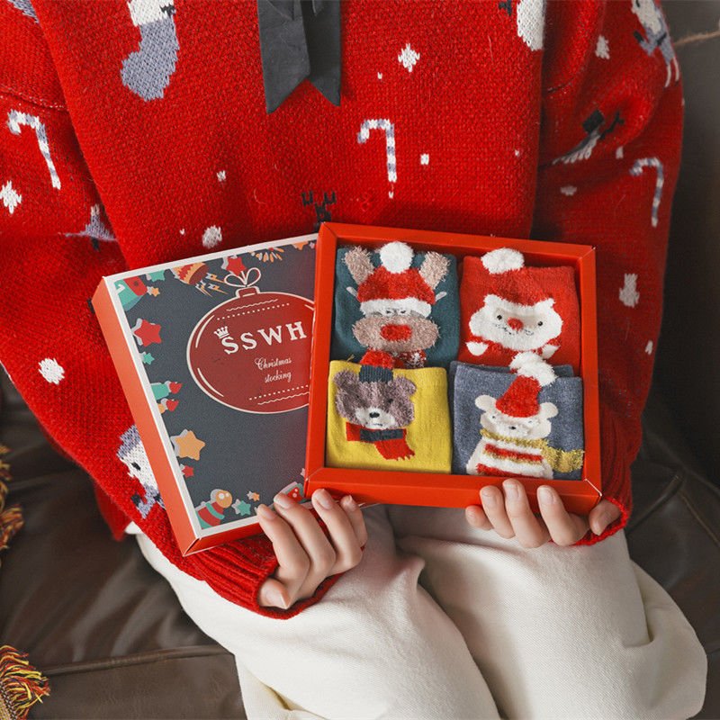 Christmas Stocking Box for Women's Socks