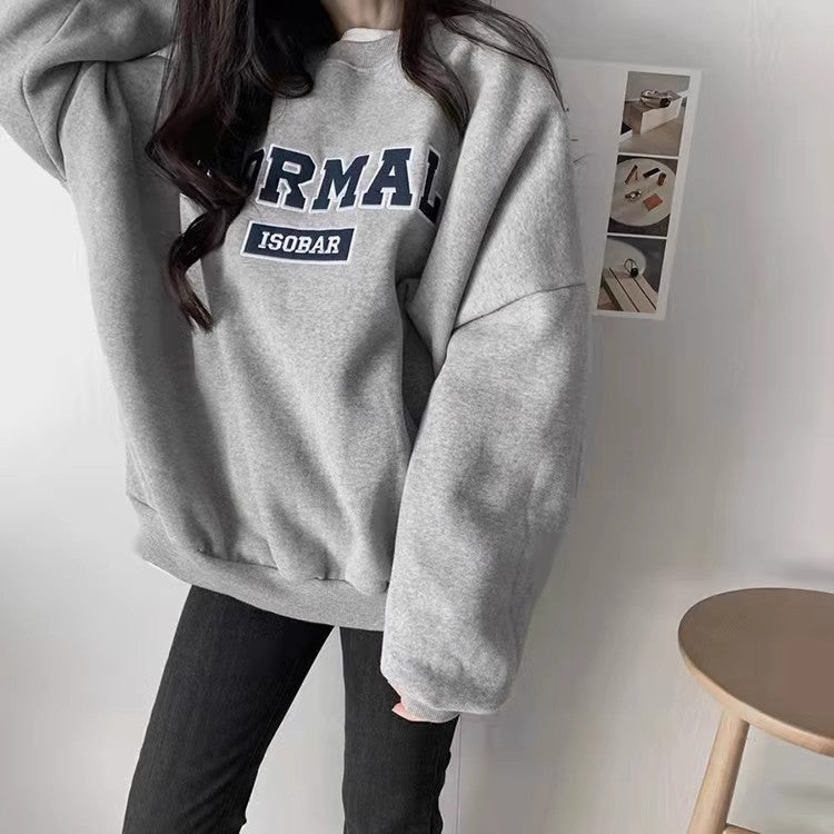 Cozy Fleece-Lined Loose Hoodie for Women