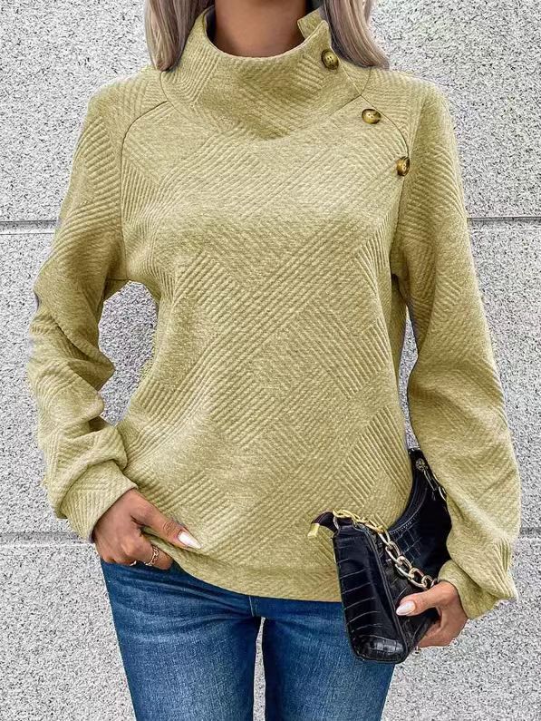 Asymmetric Solid Long Sleeve Pullover