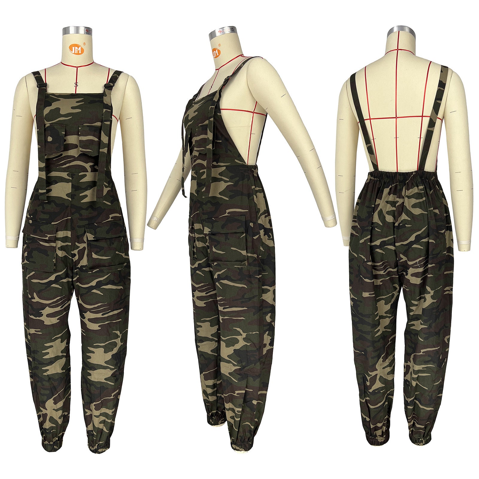 Women's Casual Loose Camouflage Jumpsuit Overalls