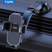 TOPK Upgrade Car Phone Holder Mount, Universal Cell Phone Car Mount for Dashboard Car Dash Mount Mobile Holder for iPhone, Samsung And All Android Smart Phones