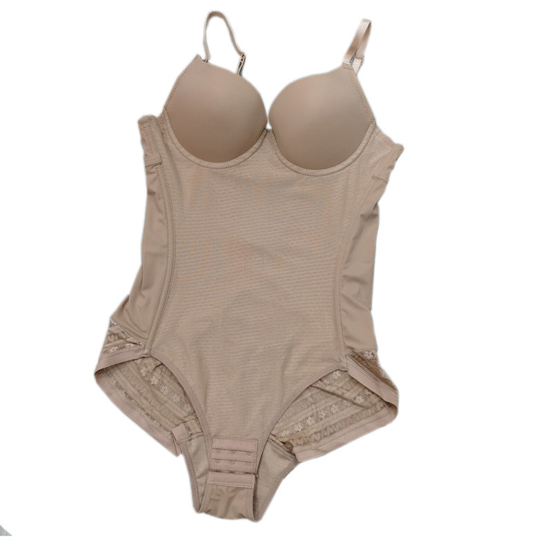 Seamless Lace Sling Jumpsuit with Built-in Bra