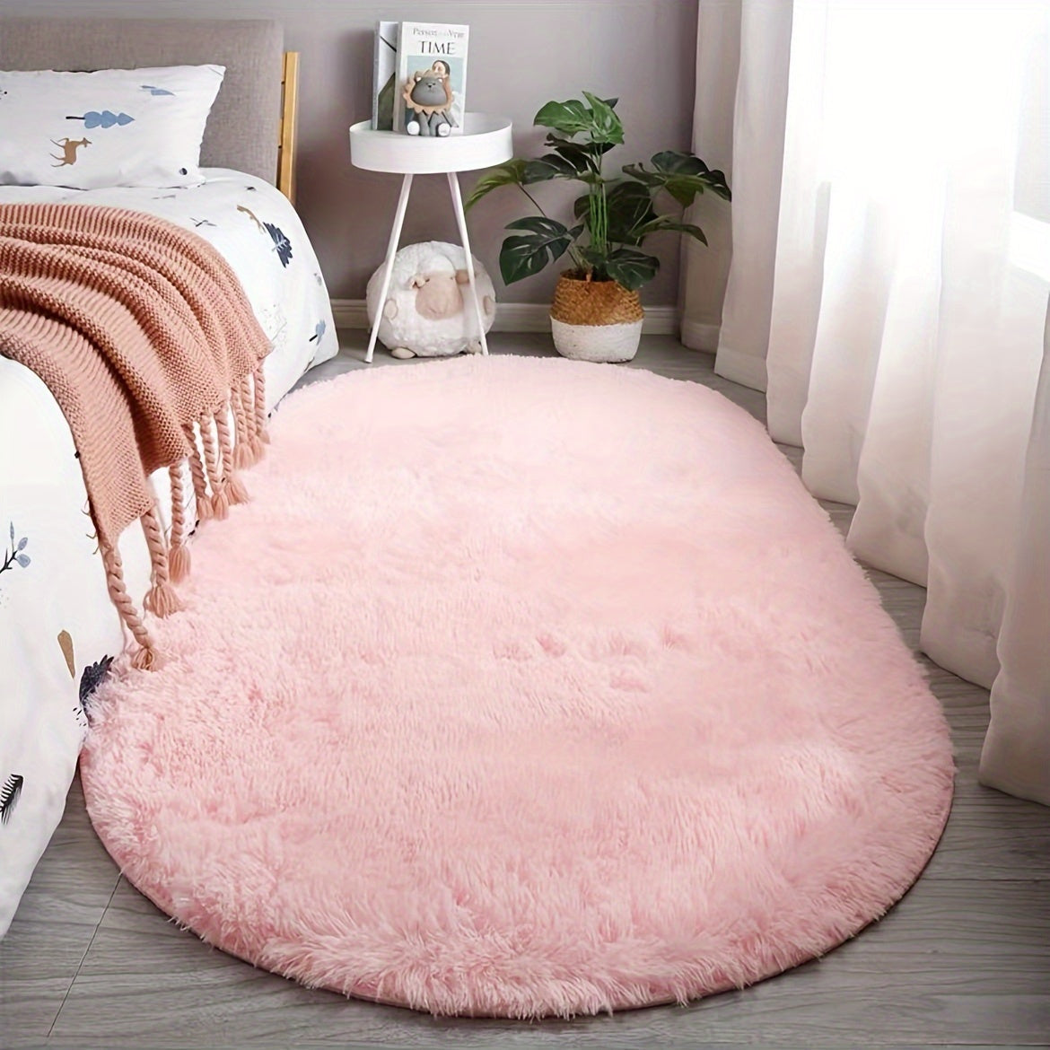 Oval bedroom bedside, bed end mat, living room coffee table mat
