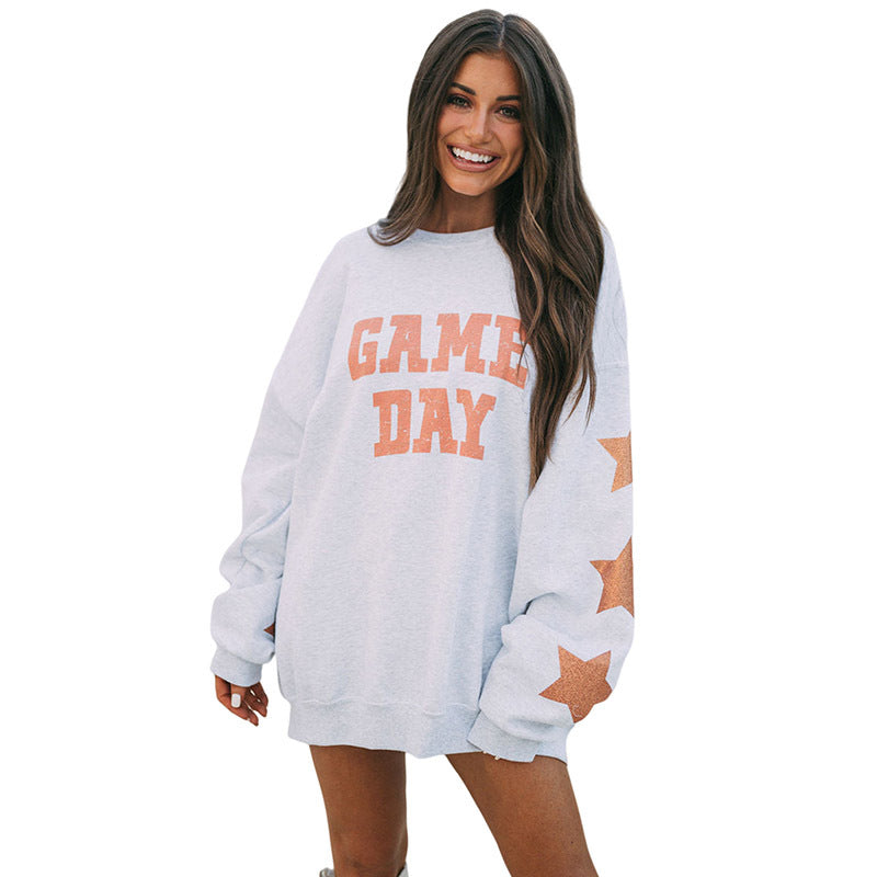 Women's Casual Loose Round Neck Long Sleeve Sports Top