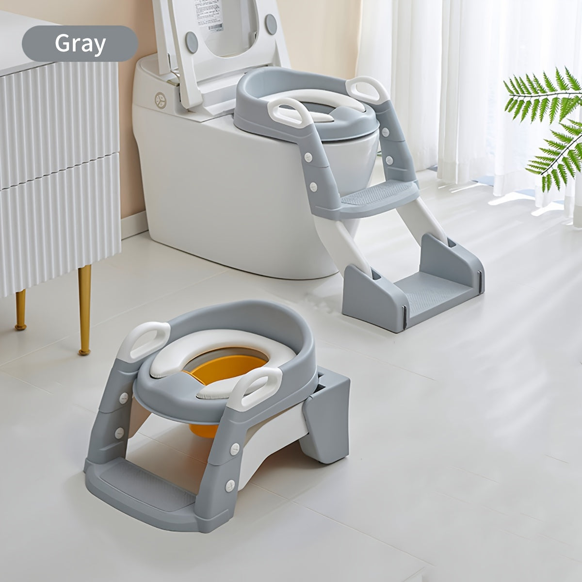 Adjustable Potty Training Seat with Non-Slip Step Stool Ladder, Handles and Splash Guard