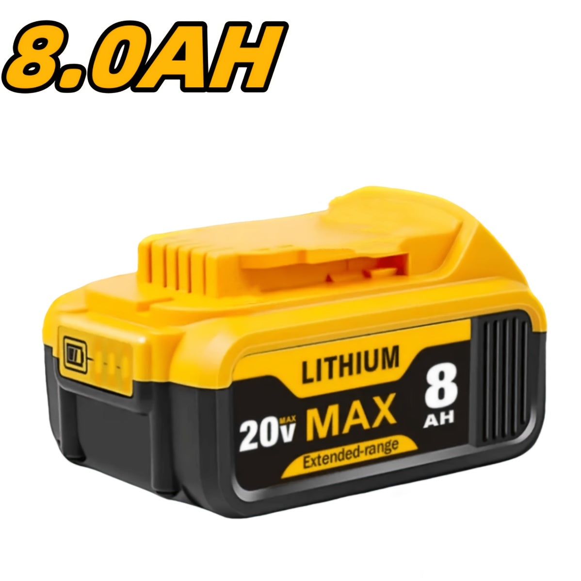 8.0Ah 20V Lithium-Ion Replacement Battery for Cordless Power Tools