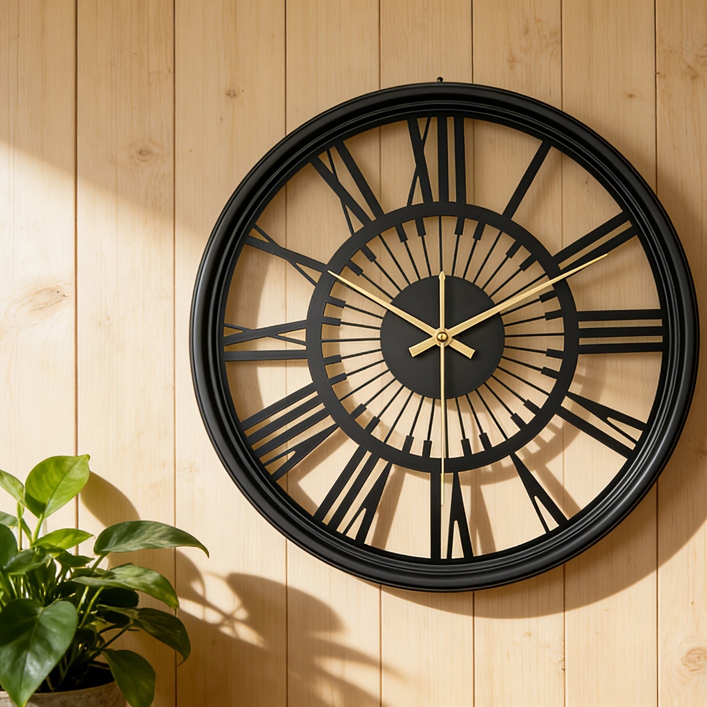 Silent Metal Wall Clock – 3D Iron Art Design, No Ticking Sound – Perfect for Living Room or Bedroom