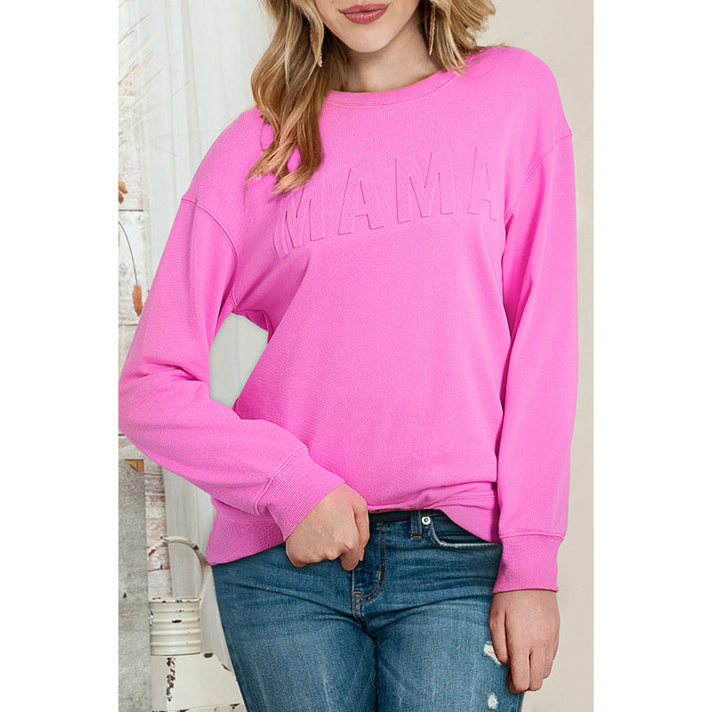 Casual Print Solid Pullover Sweatshirt