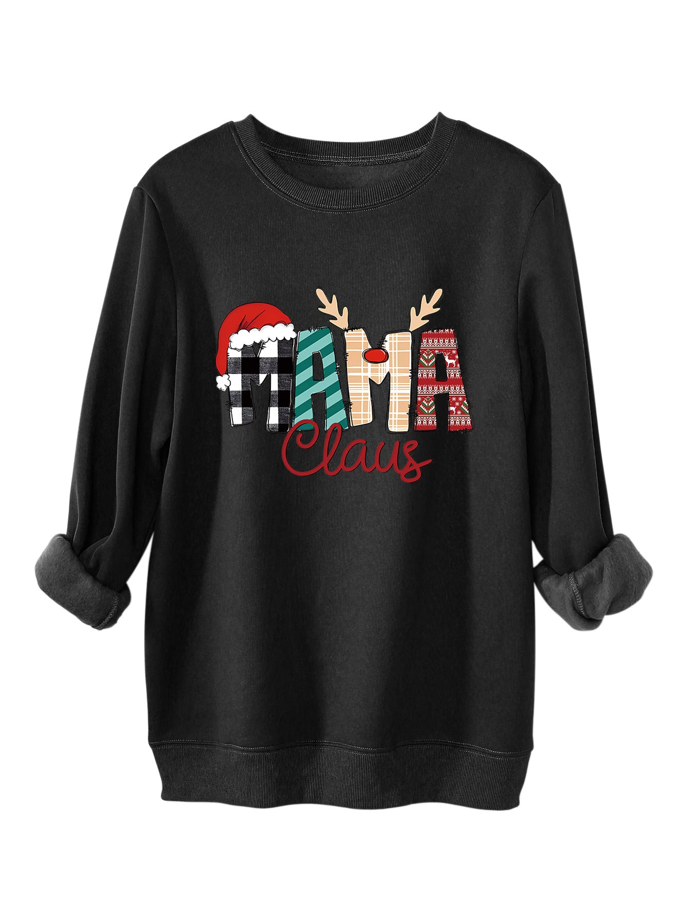 Women's Plus Size Fleece-Lined Loose Pullover Sweater