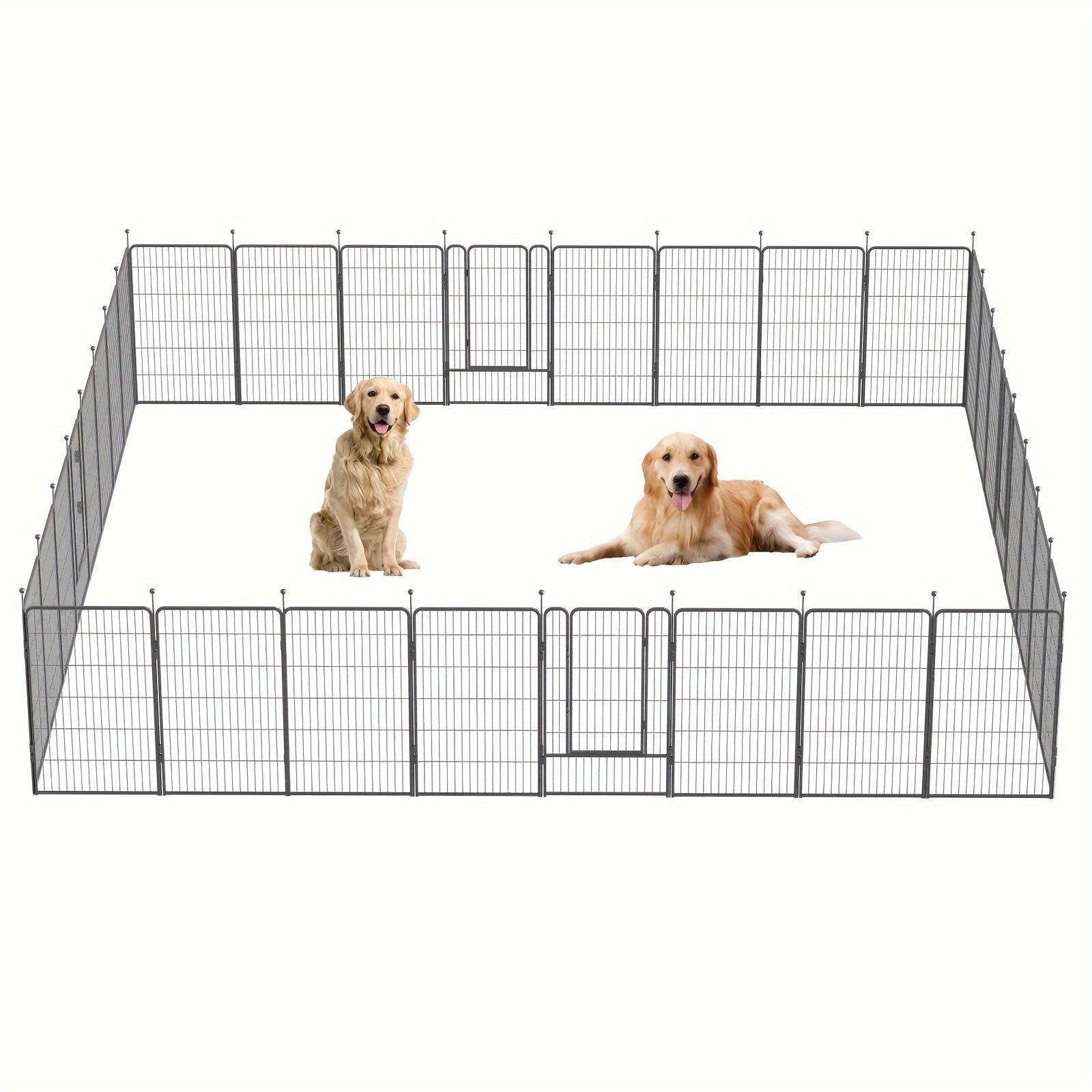 Heavy-duty Metal Dog Playpen, 45-inch Outdoor Pet Fence, Portable RV & Camping Dog Enclosure Fence