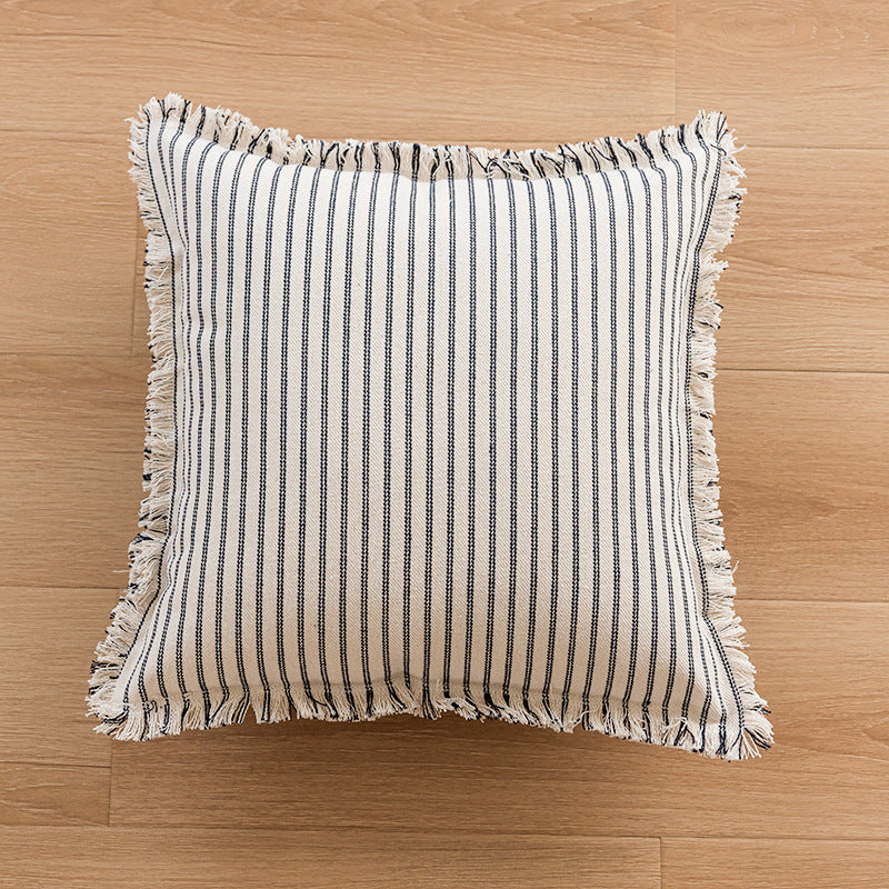 Striped Tassel Pillow Cover - Modern Home Office Decor