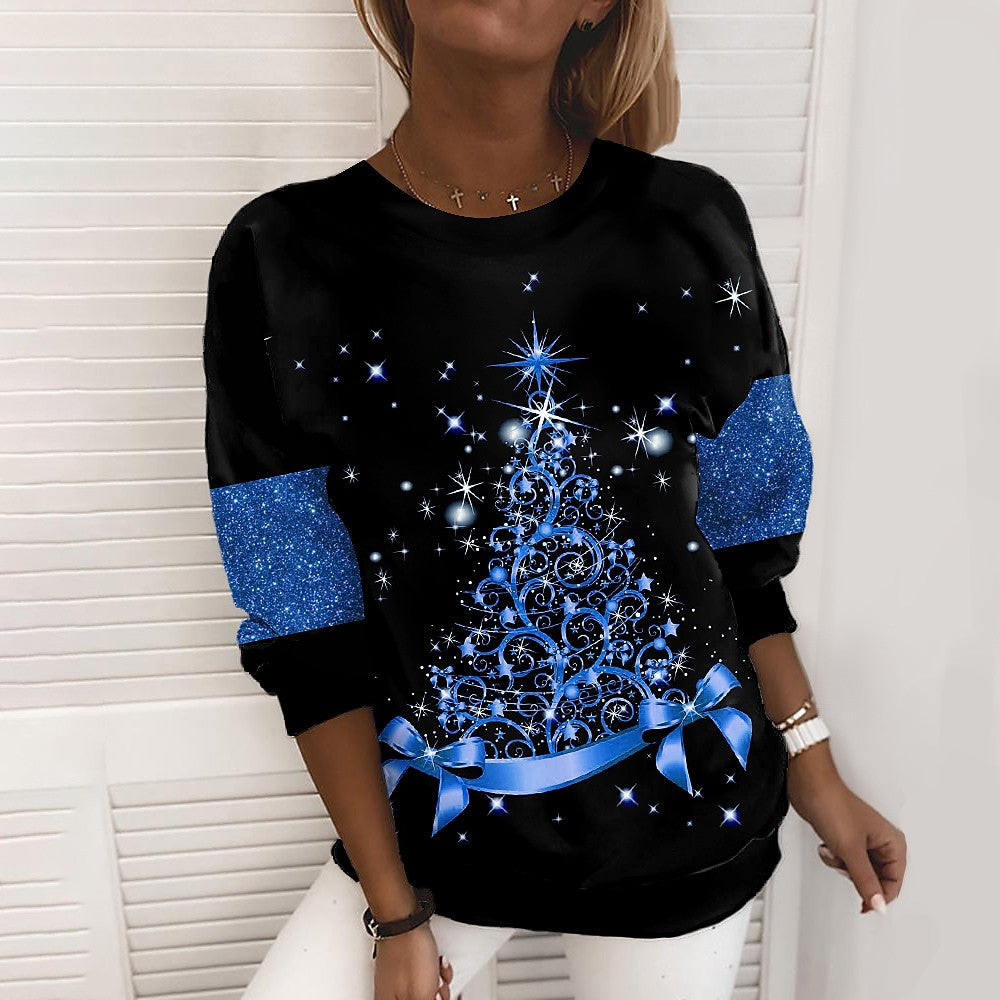 Women's Festive 3D Print Christmas Pullover Sweatshirt