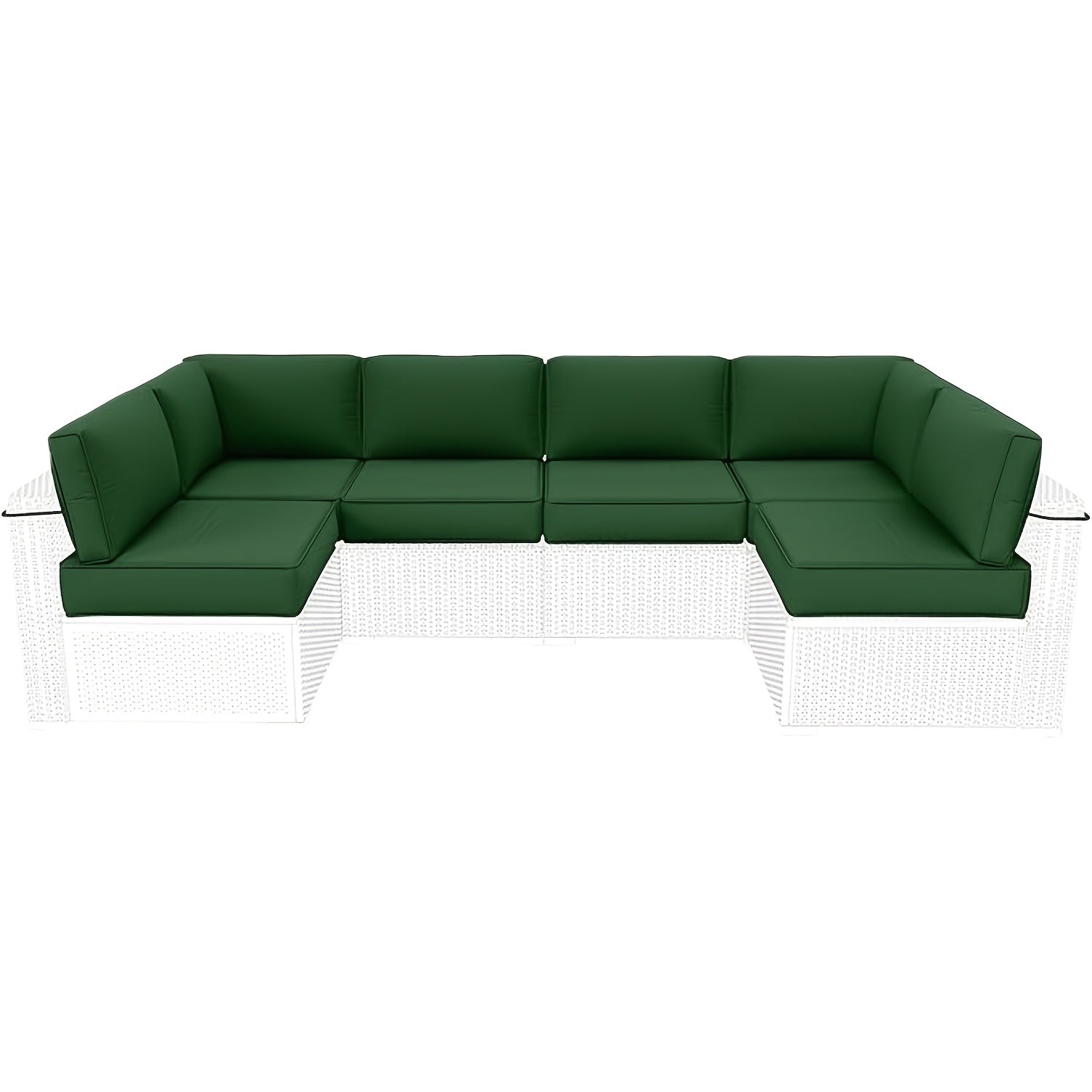 14pcs Waterproof Outdoor Cushion Replacement 5Inch High Density Foam Patio Cushions for 6 Seater Patio Furniture Set with Cushion Inserts And Covers