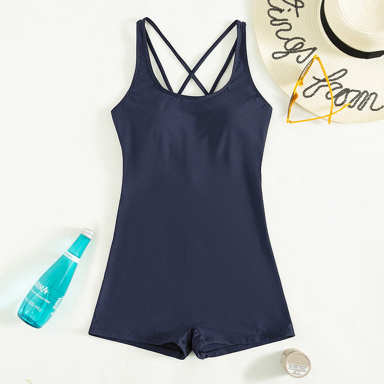 Women's Backless Athletic One-Piece Swimsuit