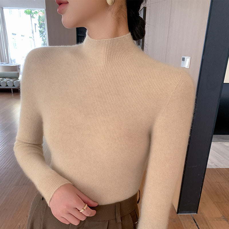 New Slim-fit Turtleneck Solid Color Pullover Knit Sweater